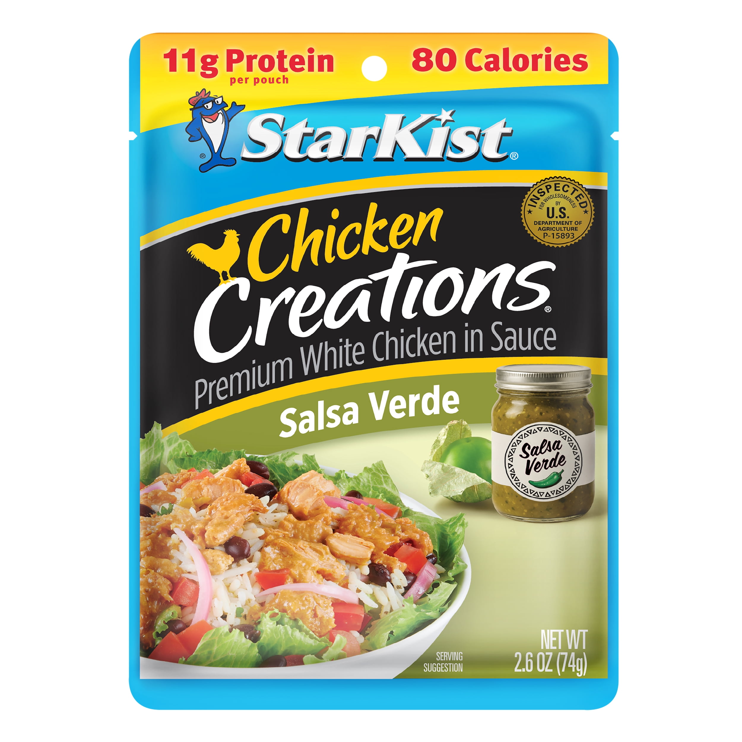 StarKist Chicken Creations Salsa Verde Style Fully Cooked Chicken, 11g Protein, 2.6 oz Pouch