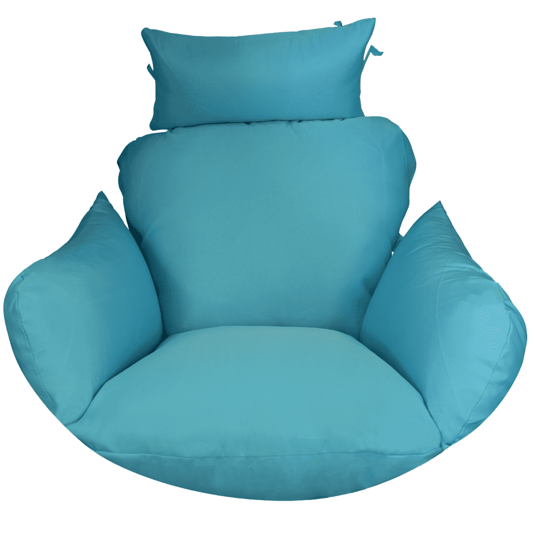 SK CHUMRA Outdoor/Indoor Cushion Hanging Swing Egg Chair Mats Pads NonSlip Soft Washable Cushion with Headrest & Armrest