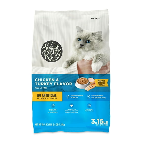 Special Kitty Complete Nutrition Chicken & Turkey Flavor Dry Cat Food, 3.15 lb Bag