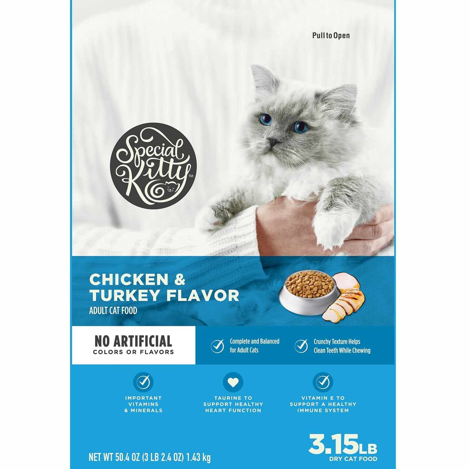 Special Kitty Complete Nutrition Chicken & Turkey Flavor Dry Cat Food, 3.15 lb Bag