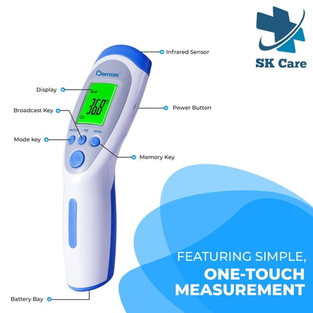 SK Care Berrcom-JXB-182 Infrared, Non-Contact, Digital Display, Fever Alarm & Memmory Function Thermometer For Baby, Kids & Adults