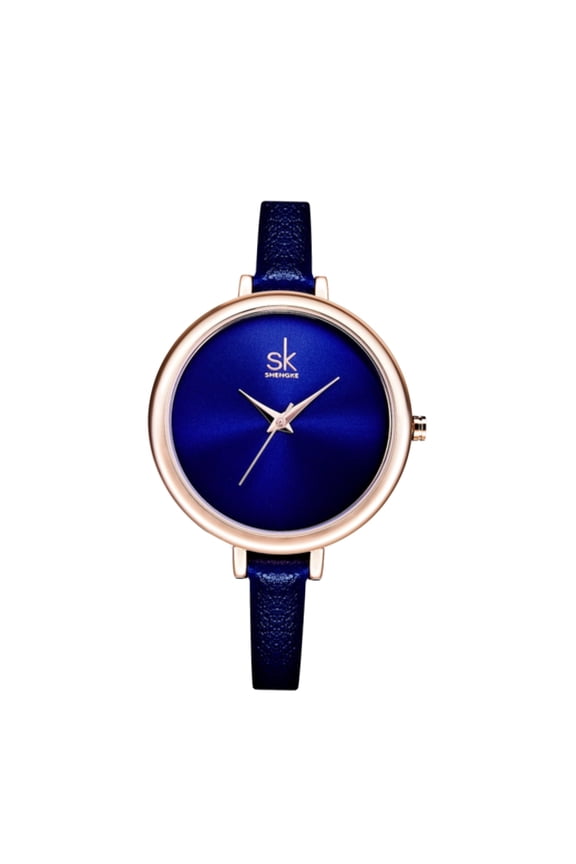 Elegant Minimalist Womens Watch, Slim Leather Strap