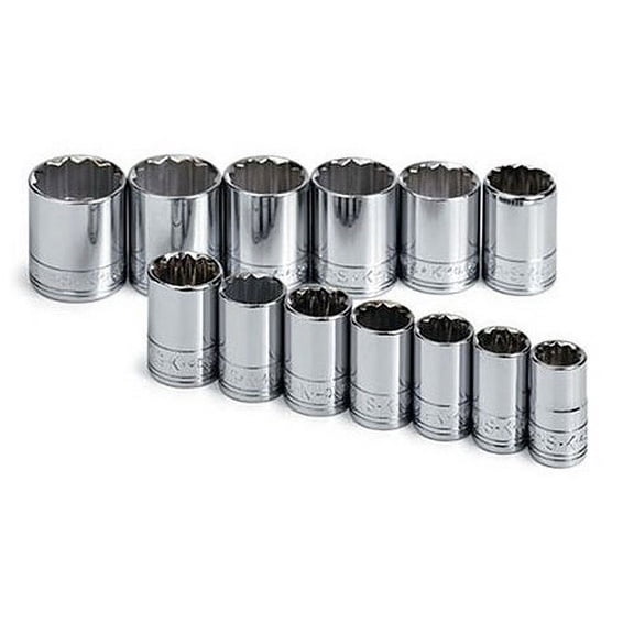 SK Hand Tool 1913 13-Piece 1/2 in. Drive 12-Point Metric Socket Set