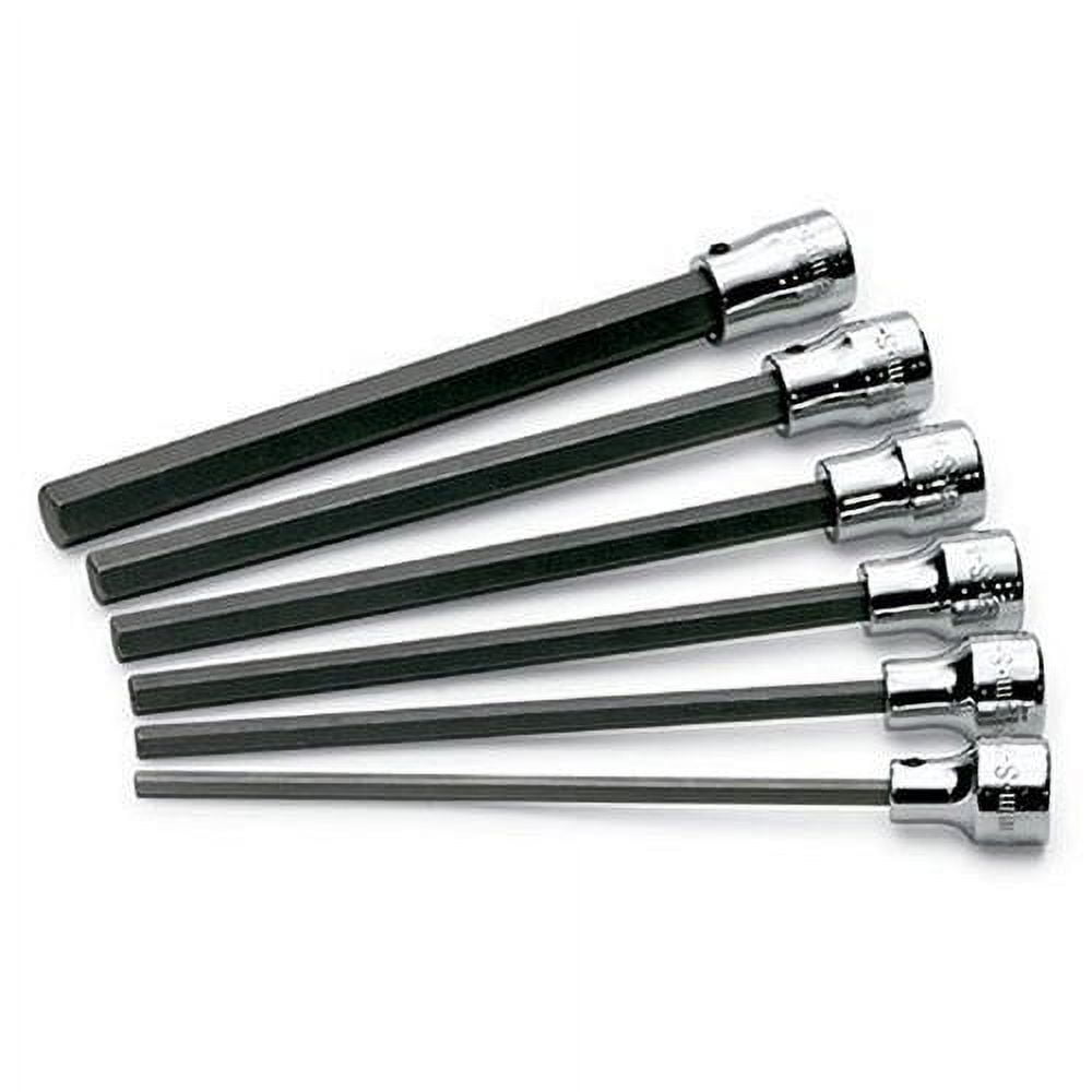 SK Hand Tool 19726 6-Piece 3/8 in. Drive Metric Long Hex Bit Socket Set ...