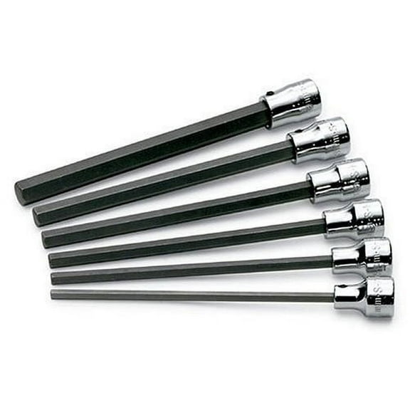 SK Hand Tool 19726 6-Piece 3/8 in. Drive Metric Long Hex Bit Socket Set