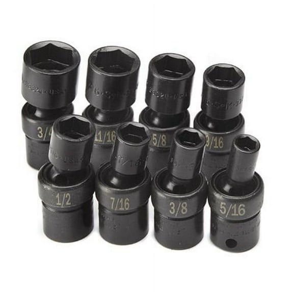 SK Hand Tool 33300 8-Piece 3/8 in. Drive SAE Swivel 6 Point Impact Socket Set