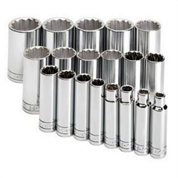 Sk Professional Tools Socket Set, 1/2 in, Hand, SAE, 19 4819
