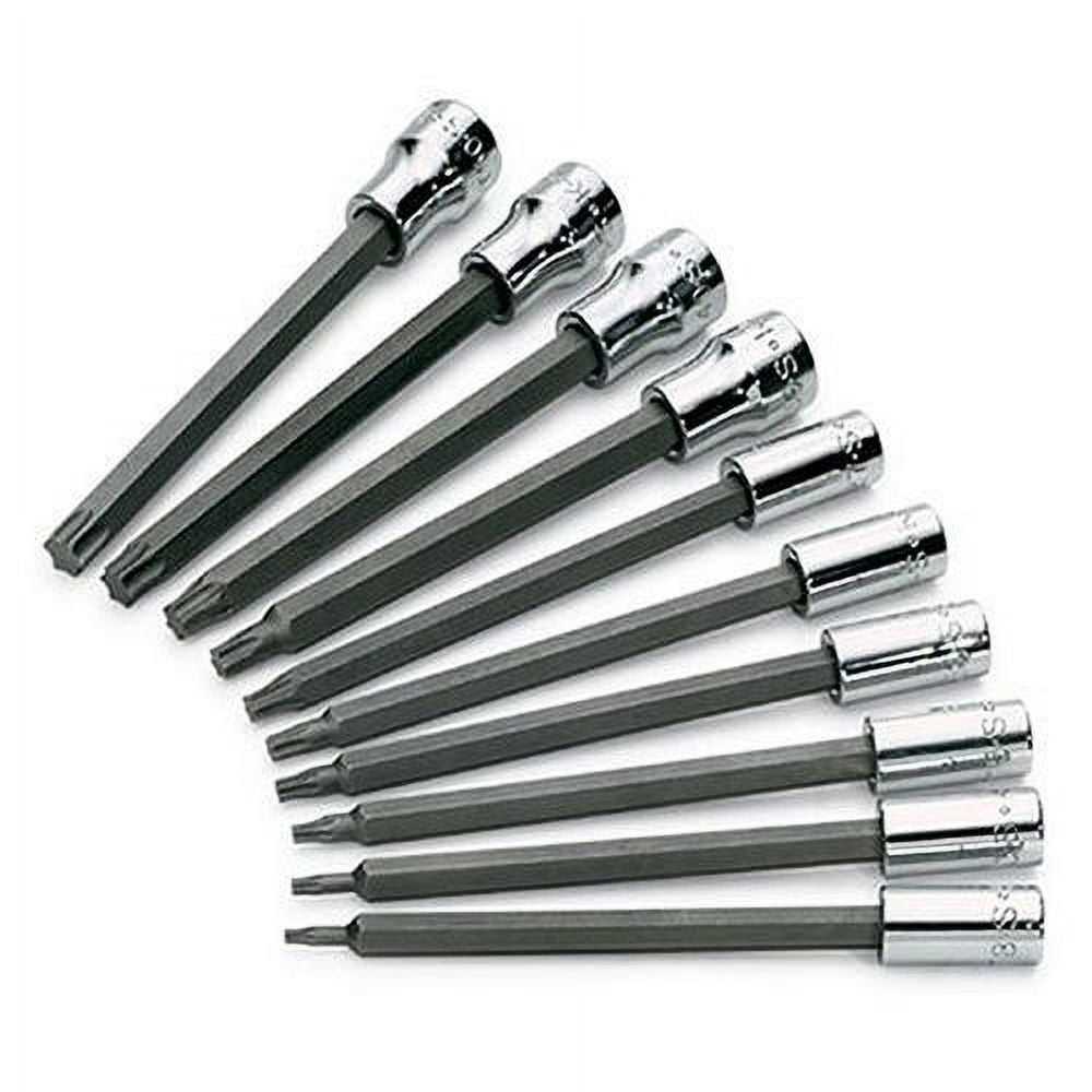 Tool Bit Socket SK Hand Tool 84220 10-Piece 1/4 in. and 3/8 in. Drive Long TORX Bit ...