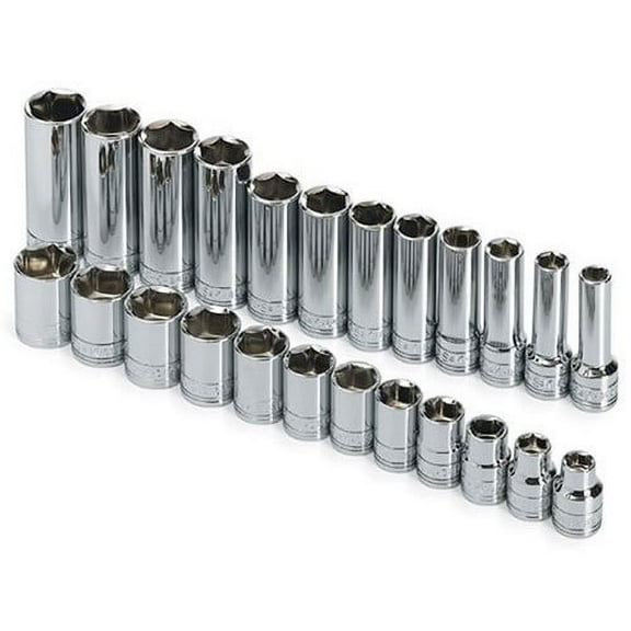SK Hand Tool 89024 24-Piece 3/8 in. Drive 6 Point Standard/Deep/Extra Long Metric Socket Set
