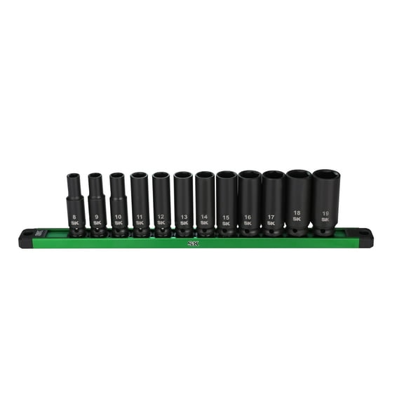 SK Hand Tools 12 Piece 3/8" Impact Metric Deep Socket Set