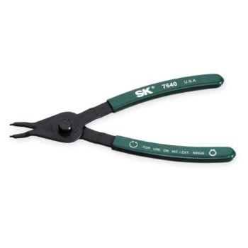 SK Hand Tools 7640 Straight Tip Convertible Retaining Ring Pliers Tip Size .07