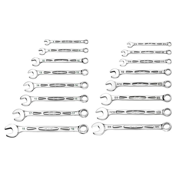 SK Hand Tools SK01368 16 Piece Metric/SAE Combination Wrench Set - Small Sized EVA