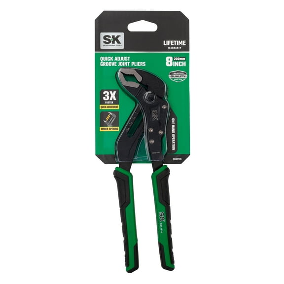 SK Hand Tools SK02109 8" V-Jaw Quick Adjust Groove Joint Plier