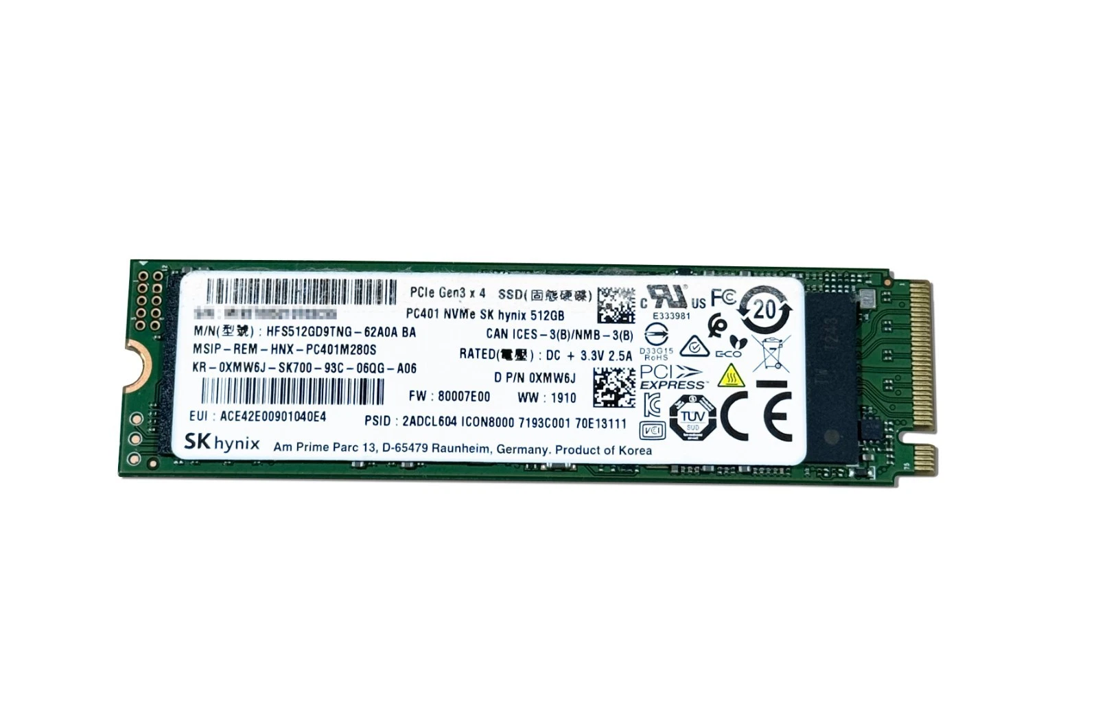 512 Gb Pcie Nvme M 2 Ssd
