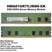 SK Hynix HMA81GR7CJR8N-XN 8GB DDR4 3200MHz PC4-25600 1Rx8 1.2 ECC Registered Server Memory   6VDNY