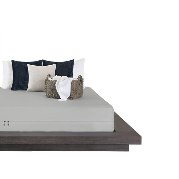 SK LINEN All Season Fitted Sheet - 400 Thread Count Microfiber - Fitted Sheet Zipper Closure - Sized Full 54" X 75" - 15" Pocket ( Color - Dark Grey )