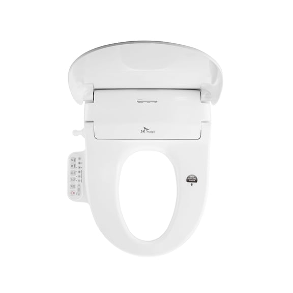 SK Magic 18.46" x 21.14" Electric Bidet Seat, White with Adjustable Temperature