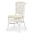 thumbnail image 1 of SK New Interiors Alexa Dining Side Chair White Color Natural Rattan Wicker Handmade Design with Cushion, 1 of 8