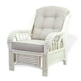 thumbnail image 1 of SK New Interiors Alexa Living Armchair White Color Natural Rattan Wicker Handmade Design with Cushion, 1 of 8