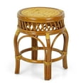 thumbnail image 1 of SK New Interiors Ginger Round Stool ECO Natural Rattan Wicker Handmade, Colonial, 1 of 6