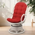 thumbnail image 1 of SK New Interiors Java Swivel Rocking Lounge Chair Natural Rattan Wicker with Burgundy Cushion, White Color, 1 of 3