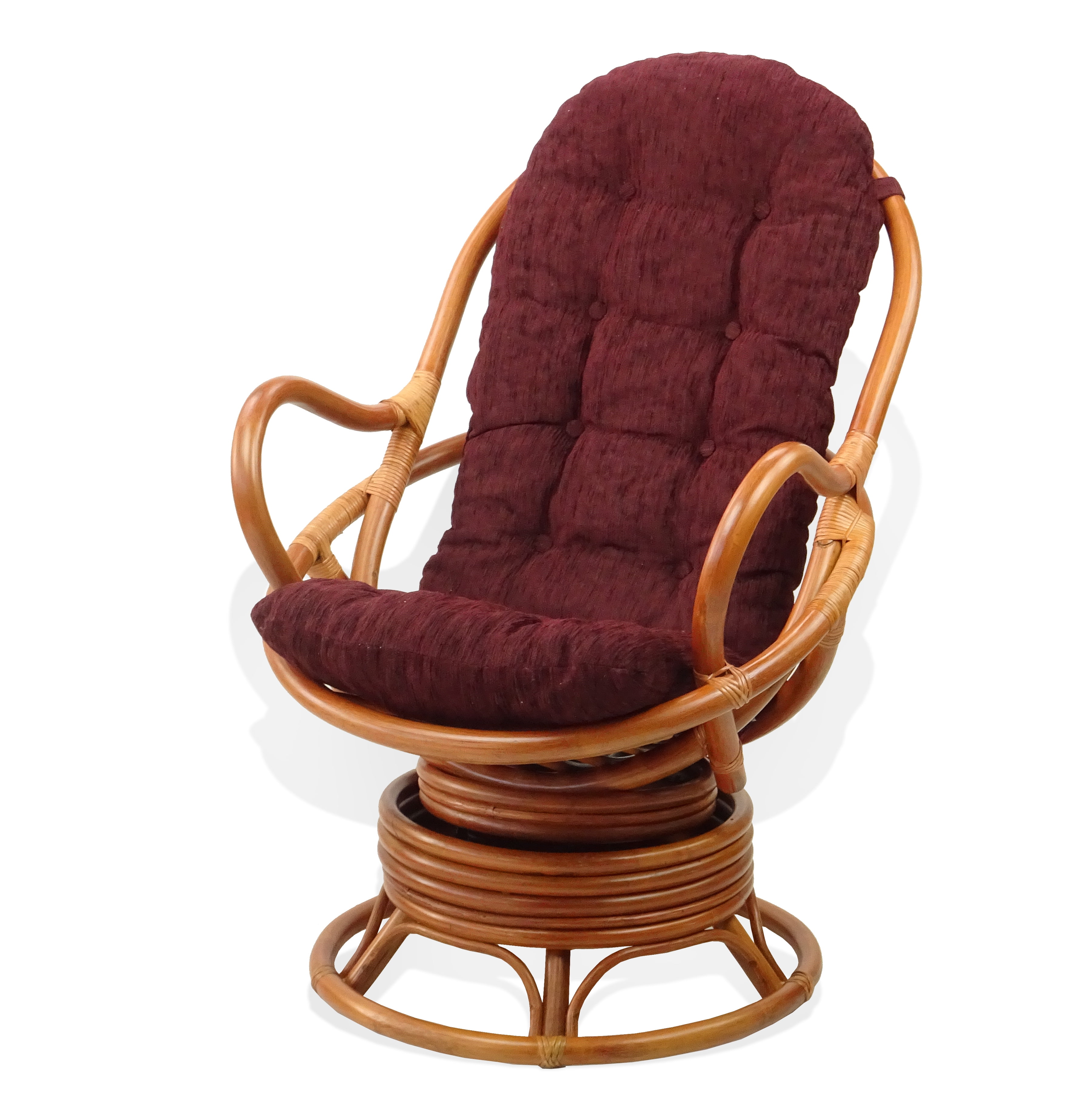 SK New Interiors Java Swivel Rocking Lounge Chair Natural Rattan Wicker