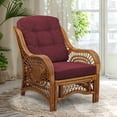 thumbnail image 1 of SK New Interiors Malibu Lounge Armchair ECO Natural Rattan Wicker Handmade Design with Dark Brown Cushion, Colonial, 1 of 5