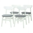 thumbnail image 1 of SK New Interiors Set of 4 Solid Wood Yumiko Dining Kitchen Modern Side Chairs w/Padded Seat White, 1 of 8