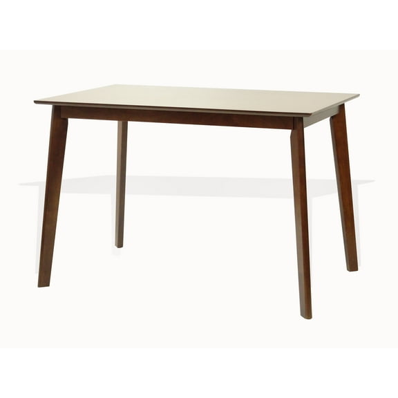 SK New Interiors Yumiko Rectangular Dining Kitchen Table Modern Wood, Medium Brown Finish