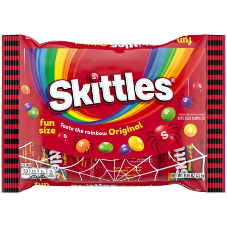 Skittles Halloween Fun Size Gluten-Free and Gelatin Free Chewy Candy - 9.65 oz Bag