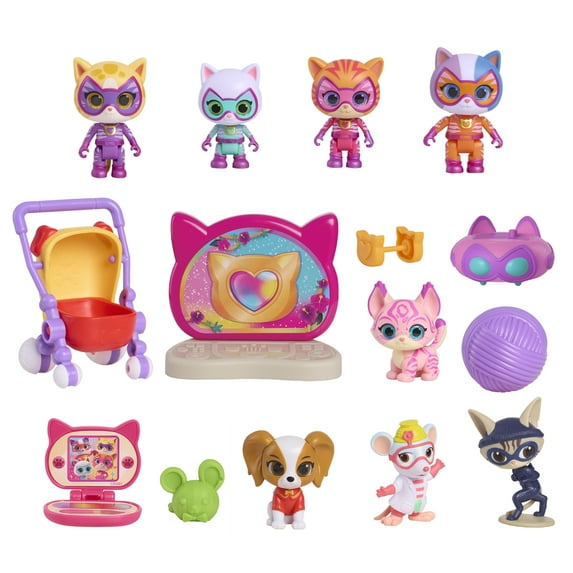 Super Kitties SU-PURR WILD DELUXE 15 FIGURE SET Willa Cat Burglar