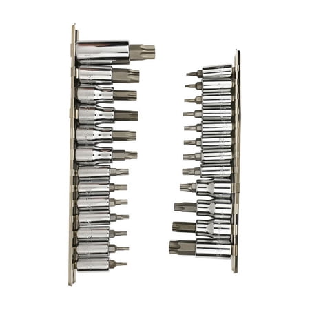 SK Professional Tools 1/4, 3/8 And 1/2 In. Drive Torx Bit Socket Set 25 Pc.