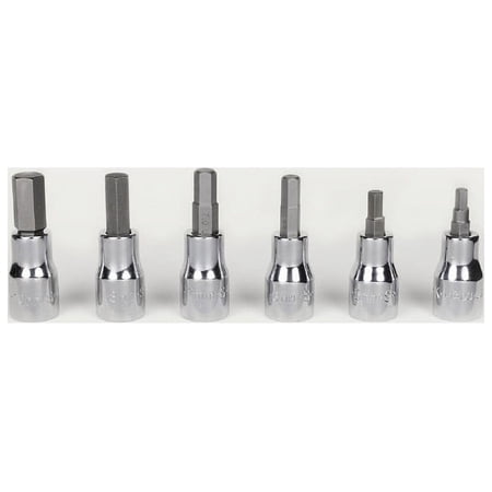 SK Professional Tools 3/8 In. Drive Metric Hex Bit Socket Set 6 Pc.