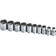 SK Tools USA 1/4" Drive, 10 Piece, 12 Point, Standard, Metric, Chrome Socket Set 5MM - 14MM | 1340 CA2