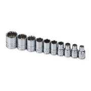 SK Tools USA 1/4" Drive, 10 Piece, 12 Point, Standard, SAE, Chrome Socket Set 3/16" - 9/16" | 4946 CA2