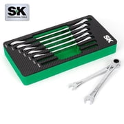 SK Tools USA Ratcheting Combination Wrench, 7 Piece - 6 Point