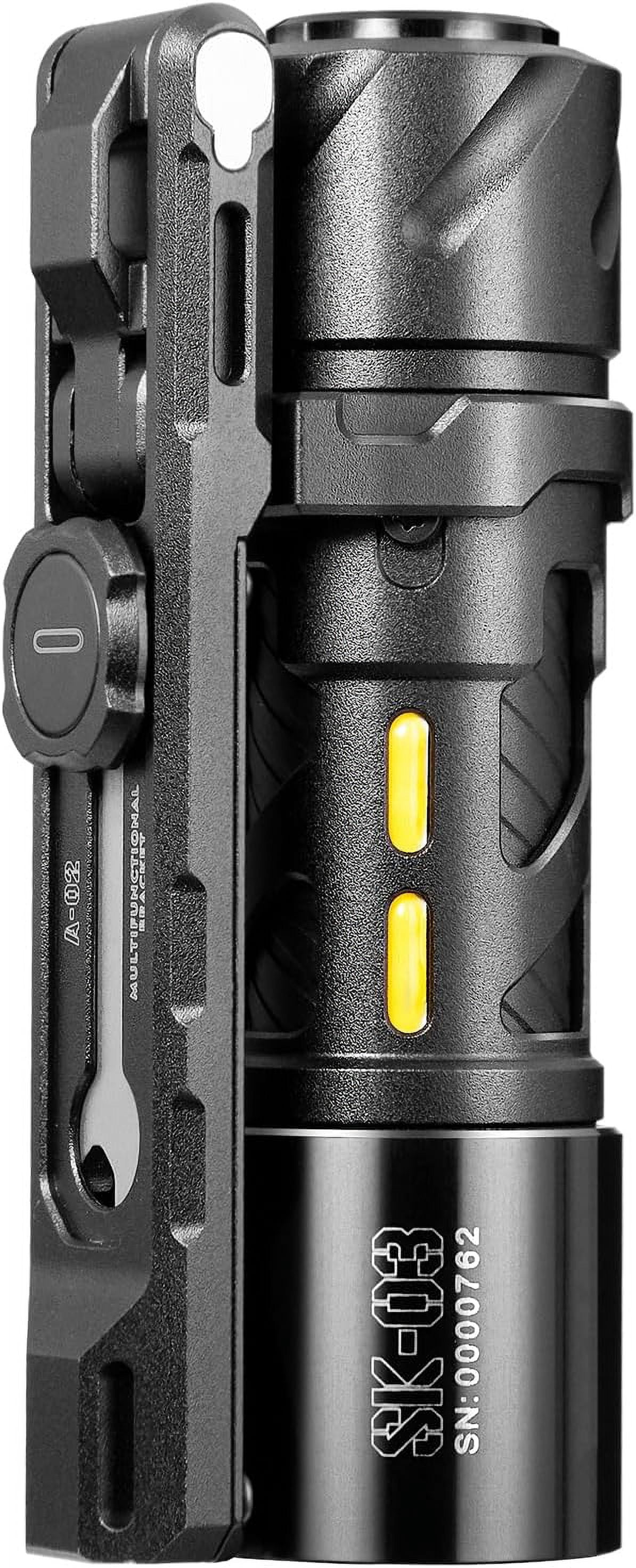 SK03 Pro LED Rechargeable Flashlight with Magnetic Bracket, Side Light ...