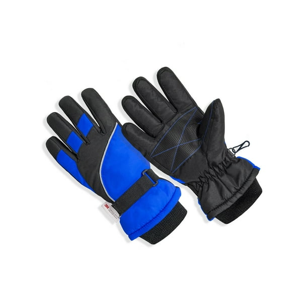 SK1008, Boys Premium Ski Gloves with Reflective Strip, AntiSlip Grip
