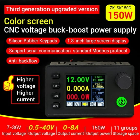SK150C CNC DC Regulated Power Supply Constant Voltage and Current Step-Up Step-Down Module 40V 8A