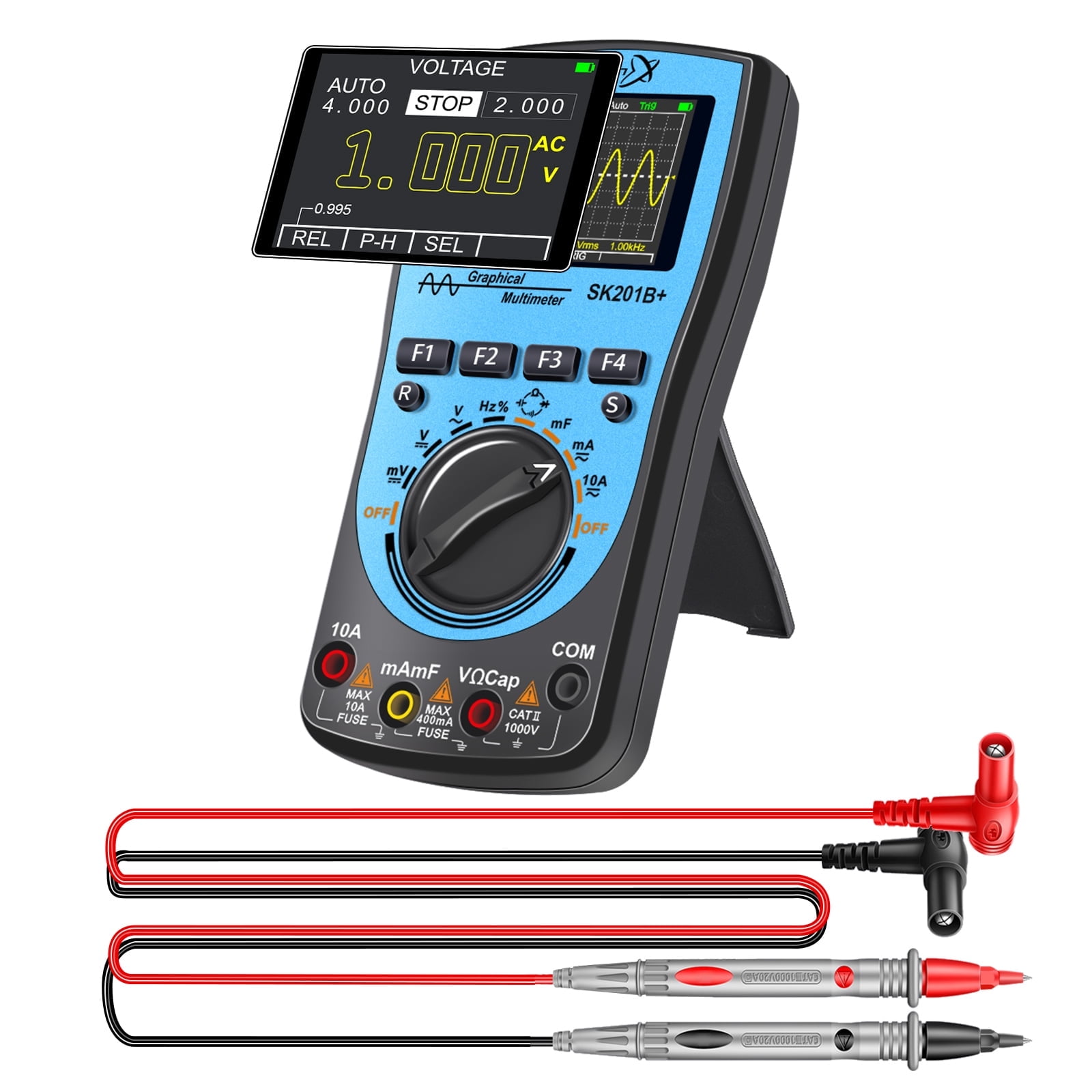 SK201B+ Digital Oscilloscope Multimeter 2 in 1 SKYCENX with 2.4 Inches Color Screen 1MHz Bandwidth 2.5Msps Sampling Rate