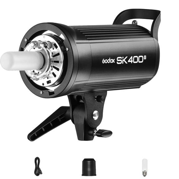 SK400II 400Ws Photo Studio Strobe Flash Monolight Light with Bowens Mount,Clear LCD Panel,5700200K Strobe Light for Studio, Shooting, Location, Portrait Photography-110V