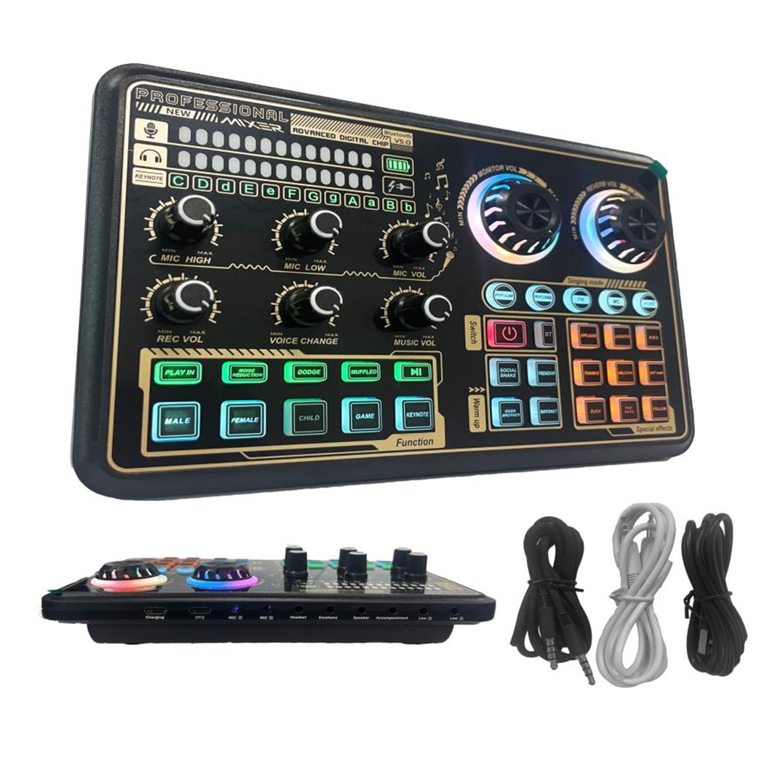 SK600 MultiFunctional Digital Audio Mixer External Sound Card with