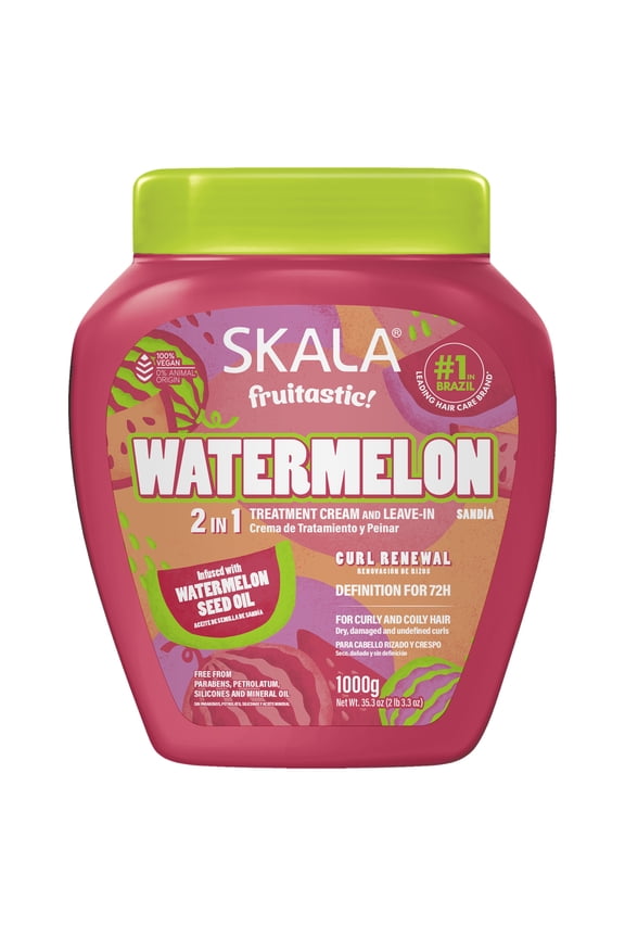 Fruitastic Watermelon 2-in-1 Hair Treatment Cream & Leave In Conditioner for Curl Definition, 35.2 oz