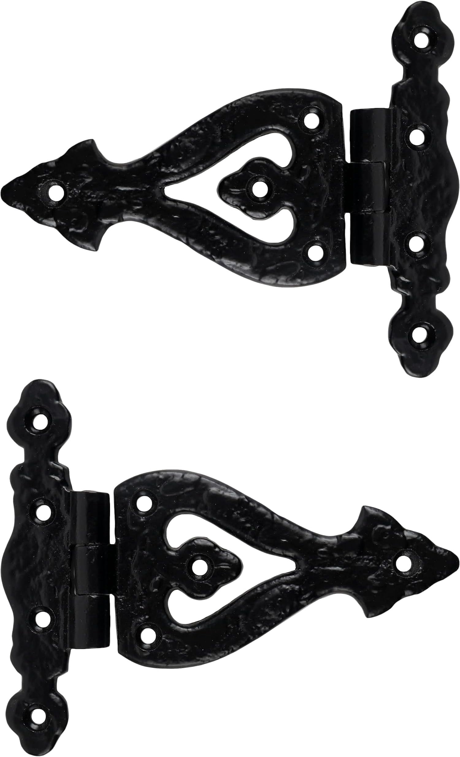 SKANDH 10 Inch Fleur Iron Pull Handle – Black Powder Coated, Heavy Duty For Doors, Cabinets