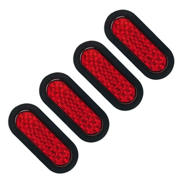 6 Inch Oval LED Trailer Lights - 24-LED Red Stop/Turn/Tail Lights DOT Certified Pair