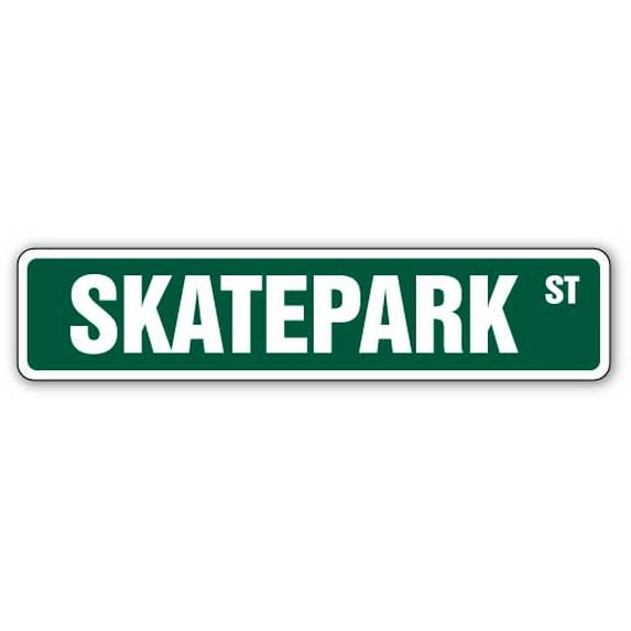 SKATEPARK Street Sign skateboard ramp skateboarding skateboarder sports | Indoor/Outdoor | 36" Wide