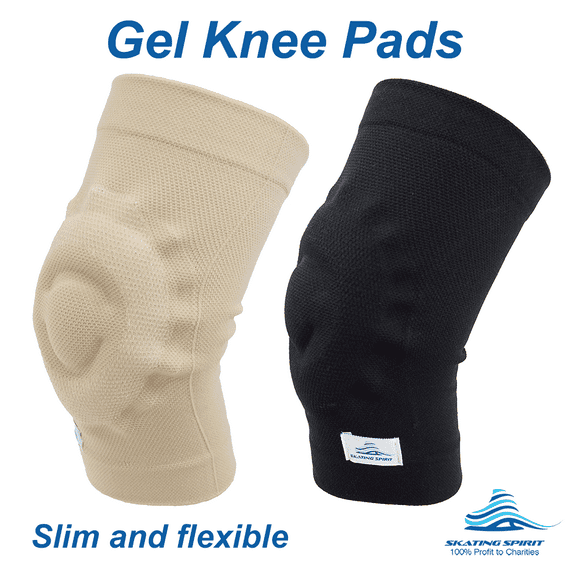 SKATING SPIRIT Gel Knee Pads (1 Pair), Cushion and Support Knee Cap for Dancing Figure Skating Gymnastic, Youth and Adult