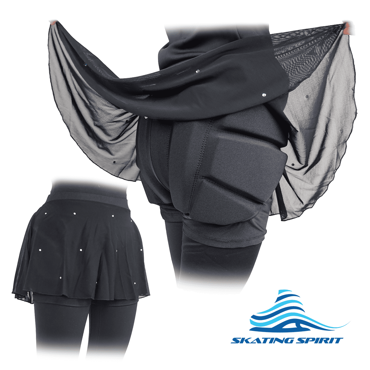 SKATING SPIRIT Padded Skating Shorts Protective Crash Pants Builtin