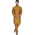 thumbnail image 1 of SKAVIJ Art Silk Kurta Pajama Set for Men Indian Wedding Party Wear Dress (Medium, Brown), 1 of 6