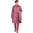 thumbnail image 1 of SKAVIJ Kurta Pajama Jacket Scarf 4-Piece Set Embroidered Wedding Party Dress Pink XL, 1 of 6